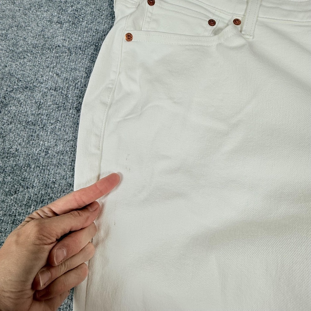 Levis Boyfriend Jeans Womens 24W White Stretch Tapered Leg Mid Rise Relaxed Fit - Picture 15 of 16